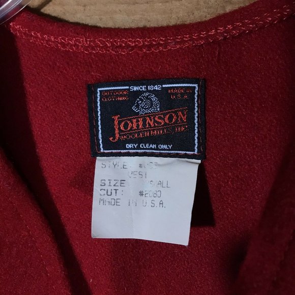 Vintage Johnson Woolen Mills Wool Vest Mens Size XSmall Cut #2080 Made USA Red - Picture 5 of 10